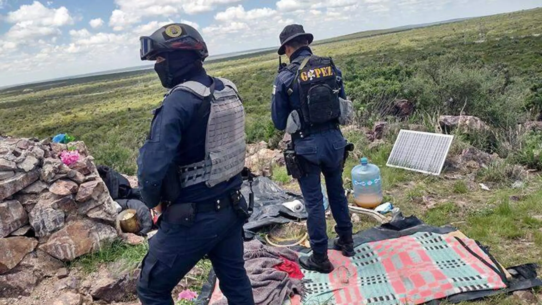 Elementos de la Policía Estatal Preventiva localizaron y destruyeron un narcocampamento en Pánuco, Zacatecas